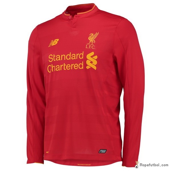 Camiseta Liverpool Replica Primera Ropa ML 2016/17 Rojo